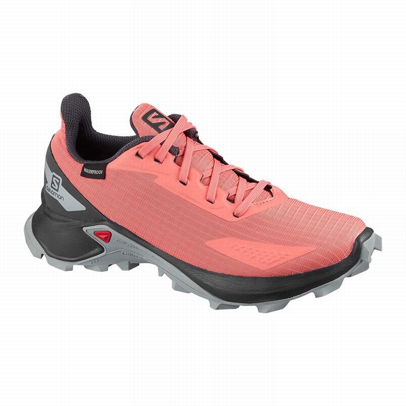 SALOMON ALPHACROSS BLAST CLIMASALOMON™ WATERPROOF Philippines - Kids' Trail Running Shoes - Coral |